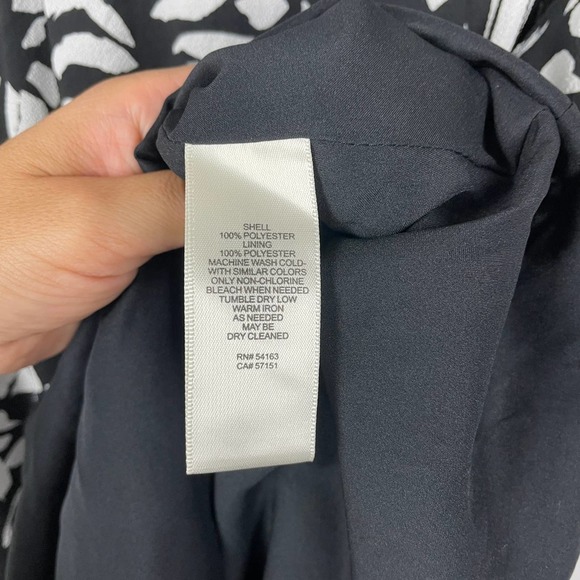 NWOT Eliza J True Wrap Petal Print Dress Black White Cinched 3/4 Sleeve … - Picture 13 of 16